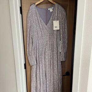 Mac Duggal Lavender Lace Beaded Wrap Dress